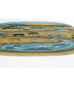 Momeni Playground Multicolored PLY-5 4ft. X 4ft.4in. Novelty Rug