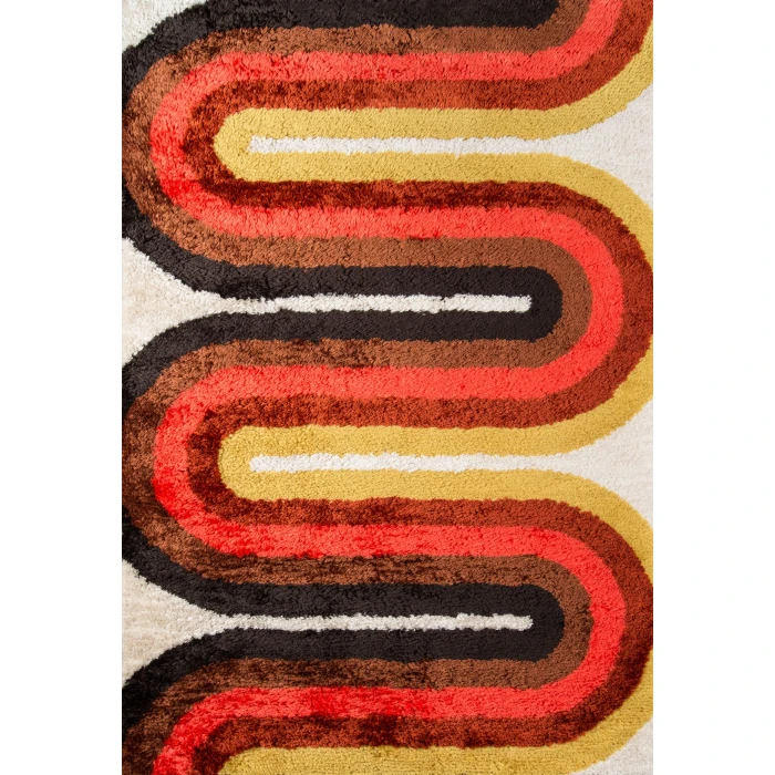 Momeni Retro Area Rug RET-2 Retro Wave Red 2'3 X 7'6 Runner