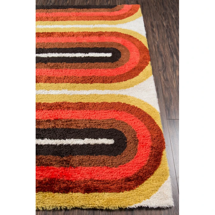 Momeni Retro Area Rug RET-2 Retro Wave Red 2'3 X 7'6 Runner