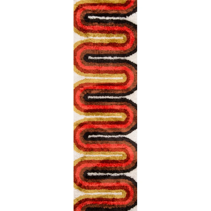 Momeni Retro Area Rug RET-2 Retro Wave Red 2'3 X 7'6 Runner