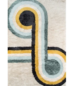 Momeni Novogratz Retro Ret-3 Blue Area Rug 3 ft. 6 in. X 5 ft. 6 in. Rectangle