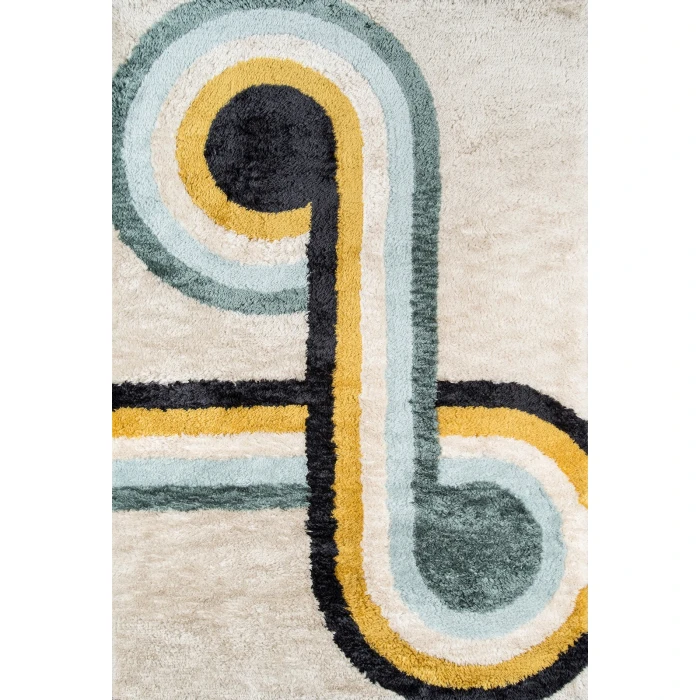 Momeni Retro Area Rug RET-3 Bullseye Blue 2' X 3'