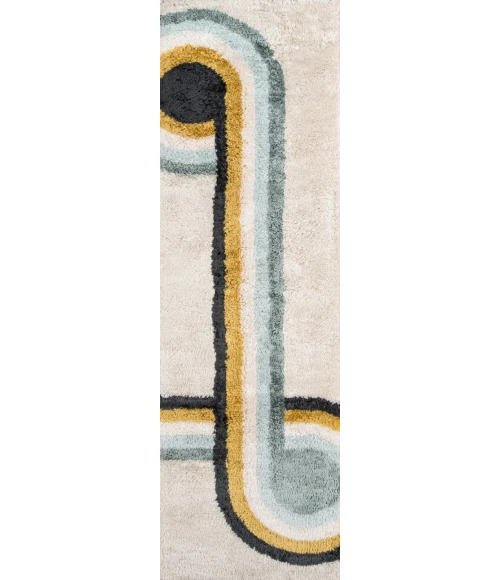 Momeni Retro Area Rug RET-3 Bullseye Blue 3'6 X 5'6