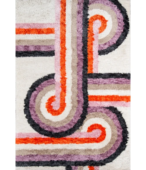 Momeni Retro Area Rug RET-5 Turnstyle Lavender 2'3 X 7'6 Runner