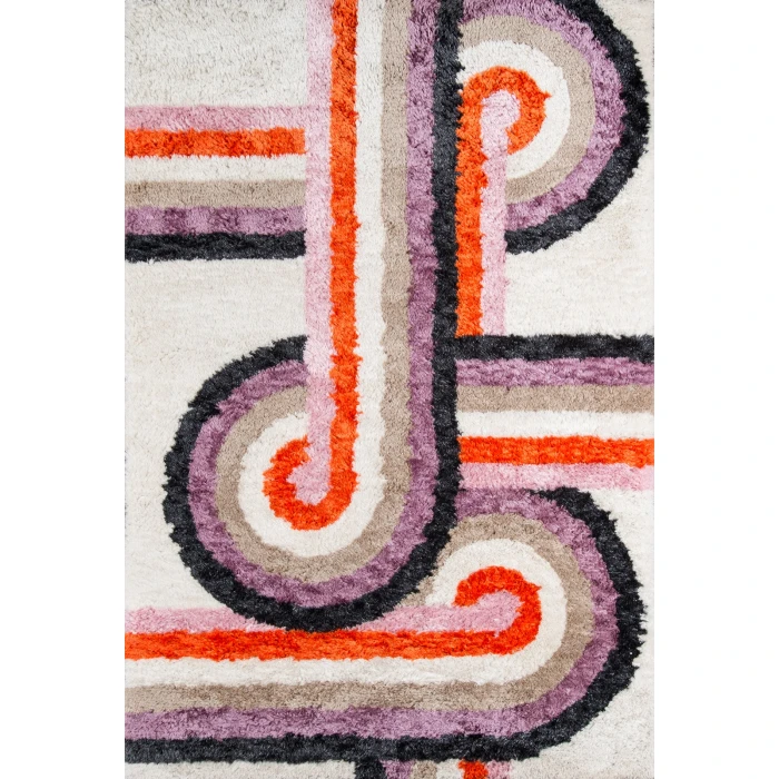 Momeni Retro Area Rug RET-5 Turnstyle Lavender 2'3 X 7'6 Runner