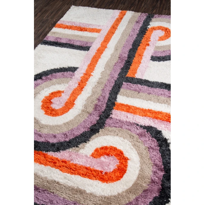 Momeni Retro Area Rug RET-5 Turnstyle Lavender 2'3 X 7'6 Runner