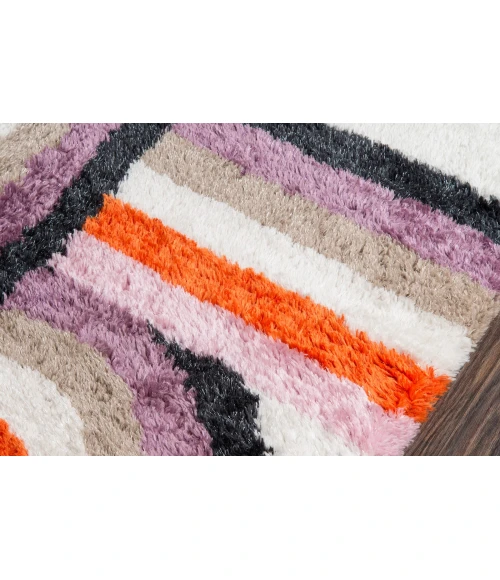Momeni Retro Area Rug RET-5 Turnstyle Lavender 2'3 X 7'6 Runner