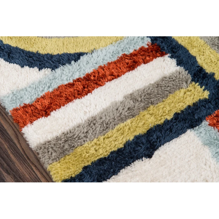 Momeni Retro Area Rug RET-5 Turnstyle Multi 7'6 X 9'6