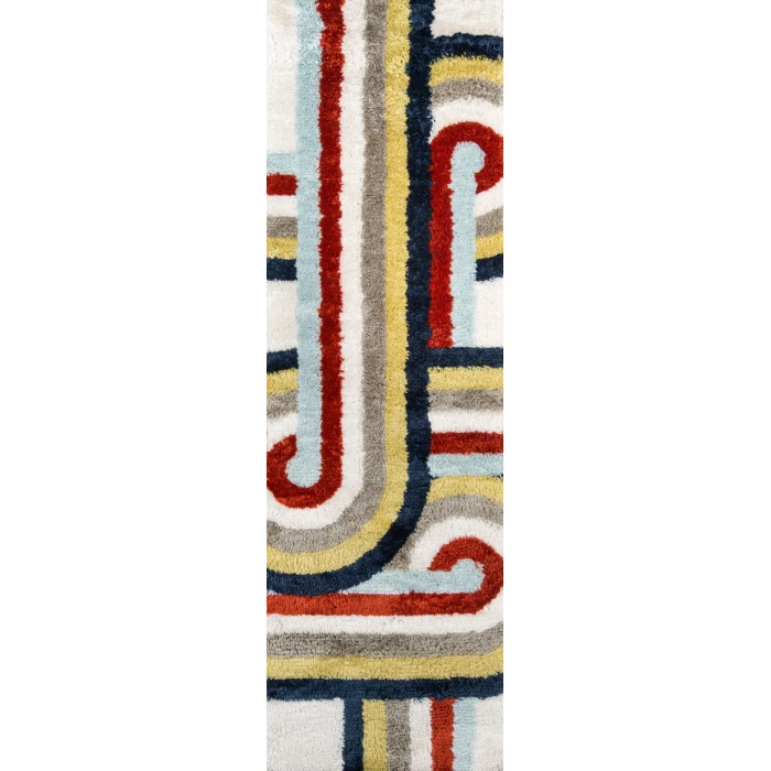 Momeni Retro Area Rug RET-5 Turnstyle Multi 7'6 X 9'6