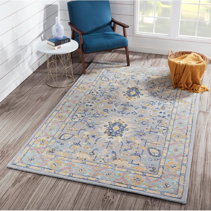 Momeni Tangier Area Rug TAN30 Blue 7'6 X 9'6