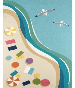 Momeni Veranda Vr-63 Blue Area Rug 9 ft. X 9 ft. Round