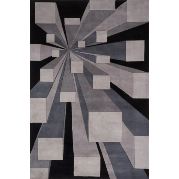 Momeni New Wave Grey NW128 5ft.9in. X 5ft.9in. Round Rug