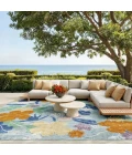 Nourison Suncoast Blue Multicolor SNC01 9ft. x 12ft. Rect. Rug