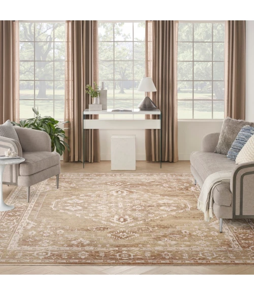 Nourison Astra Machine Washable Rust Multicolor ASW11 9 ft. X 12 ft. Rect. Rug