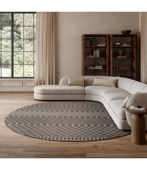 Nourison Positano Charcoal POS02 10ft. Round Rug