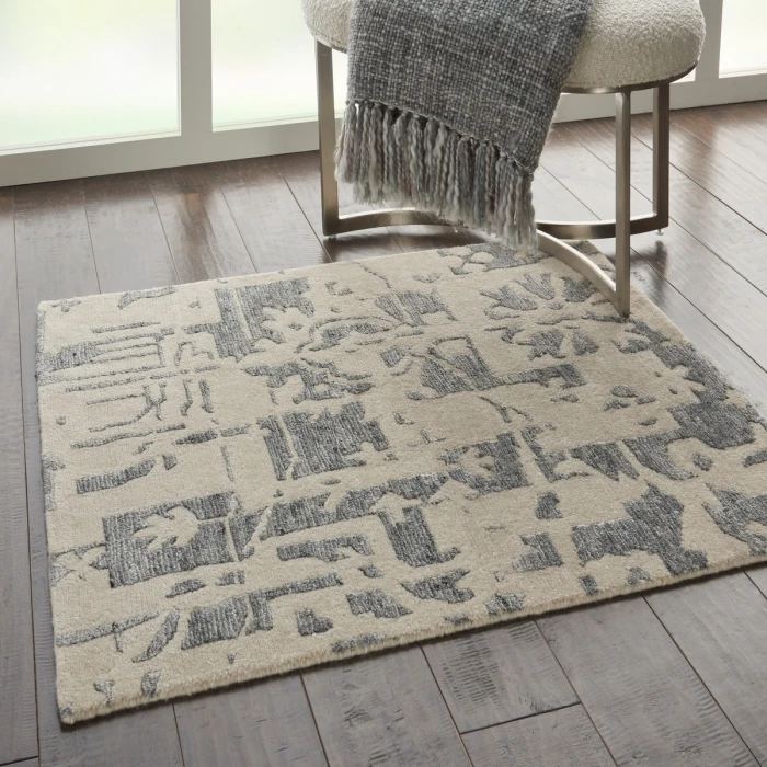 Nourison Silk Shadows Ivory Grey SHA19 2 ft. X 3 ft. Rect. Rug