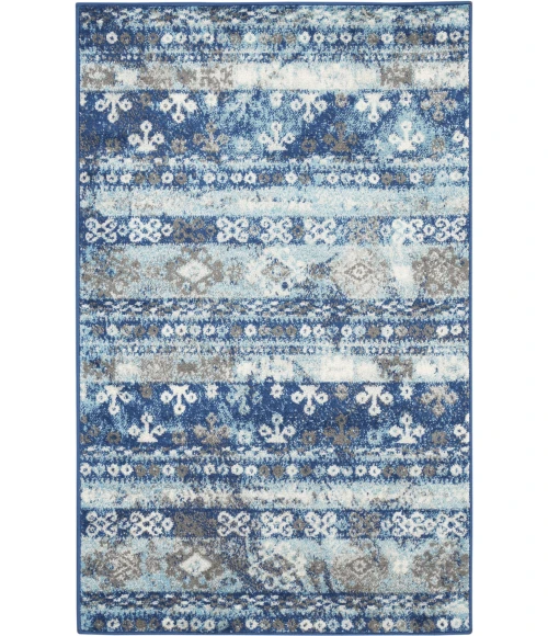 Nourison Persian Vintage Ivory Blue PRV07 3ft.3in. x 5ft.3in. Rect. Rug