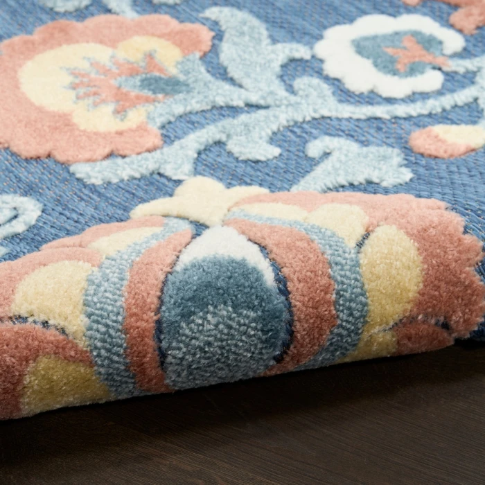 Nourison Aloha Blue Rose ALH17 5 ft. 3 in. X 7 ft. 5 in. Rect. Rug