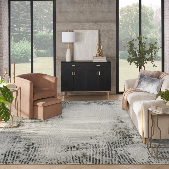 Nourison Dekor Grey Charcoal DEK04 7 ft. 10 in. X 9 ft. 10 in. Rect. Rug
