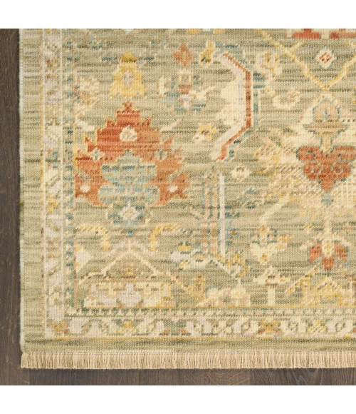 Nourison Home Antique Bloom Green ANB02 5ft.6in. x 8ft.6in. Rect. Rug