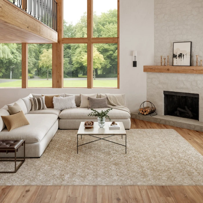 Nourison Home Washable Charm Beige WCH03 8ft. x 10ft. Rect. Rug