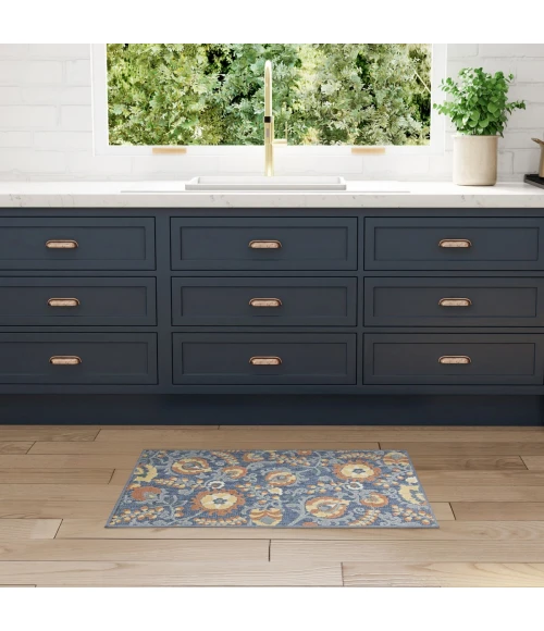 Nourison Aloha Blue Rose ALH17 2 ft. 8 in. X 4 ft. Rect. Rug