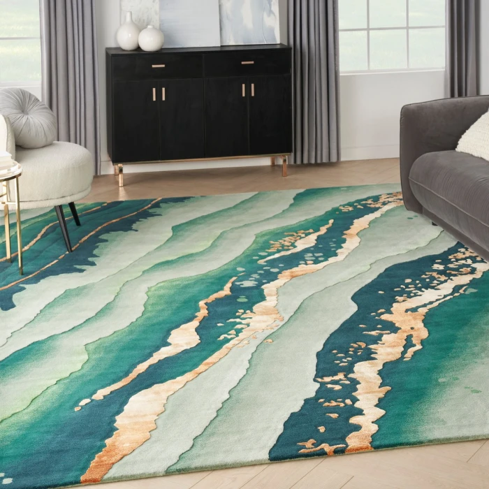 Nourison Prismatic Emerald PRS30 9 ft. X 12 ft. Rect. Rug