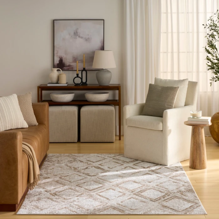 Nourison Dekor Ivory Taupe DEK05 4 ft. X 6 ft. Rect. Rug