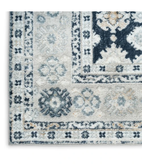 Nourison Dekor Grey Navy DEK02 5 ft. 3 in. X 7 ft. Rect. Rug