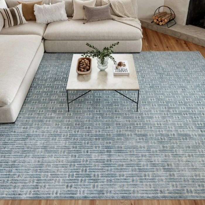 Nourison Home Washable Charm Blue WCH02 8ft. x 10ft. Rect. Rug