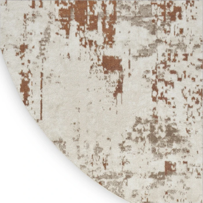 Nourison Quarry Ivory Rust QUA01 8ft. Round Rug