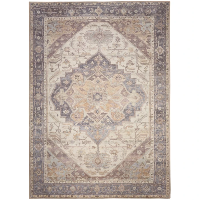 Nourison Vintage Washables Ivory Purple VWS13 4 ft. X 6 ft. Rect. Rug