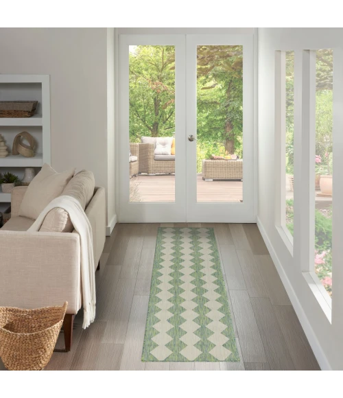 Nourison Positano Blue Green POS04 2 ft. 2 in. X 8 ft. Rect. Rug