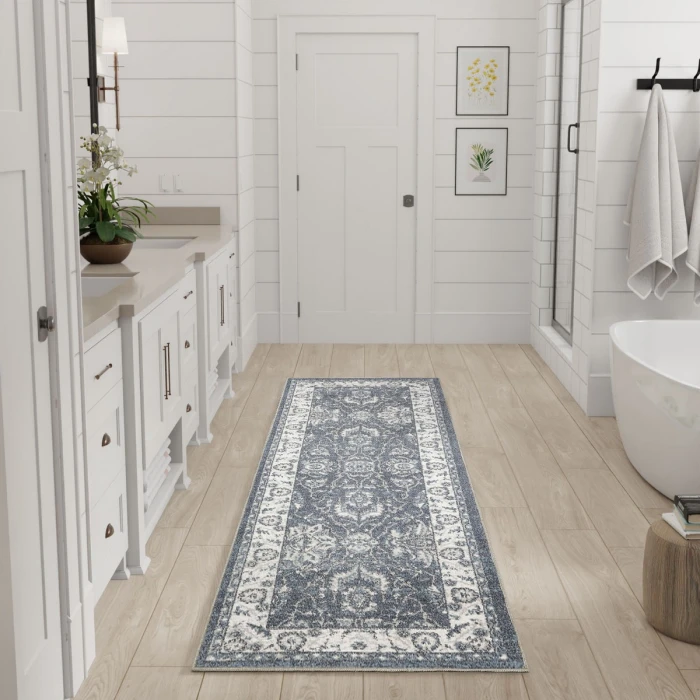Nourison Astra Machine Washable Slate ASW20 2 ft. x 6 ft. Rect. Rug