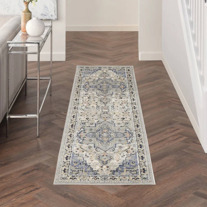 Nourison Nourison Essentials Persian Blue NRE07 2 ft. 2 in. X 10 ft. Rect. Rug
