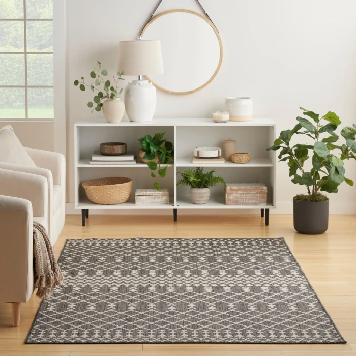 Nourison Positano Charcoal POS02 4 ft. X 6 ft. Rect. Rug
