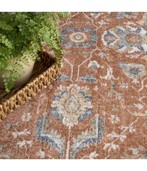 Nourison Astra Machine Washable Rust Ivory ASW20 6 ft. 7 in. X 9 ft. Rect. Rug