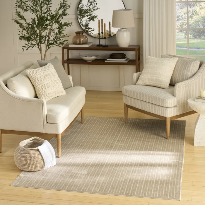 Nourison Home Washable Charm Beige WCH02 5ft. x 7ft. Rect. Rug
