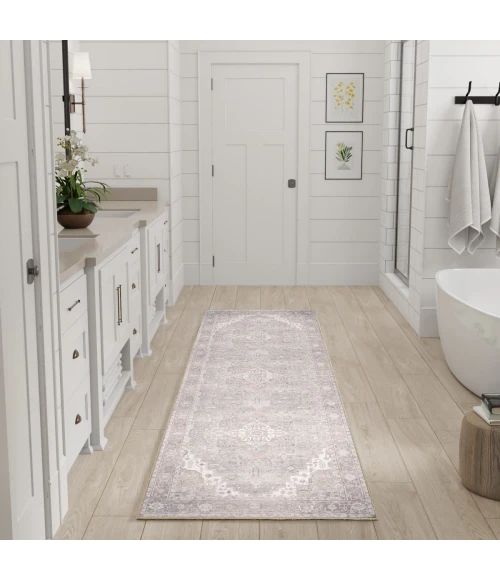 Nourison Vintage Washables Light Blue VWS07 2 ft. 2 in. X 8 ft. Rect. Rug