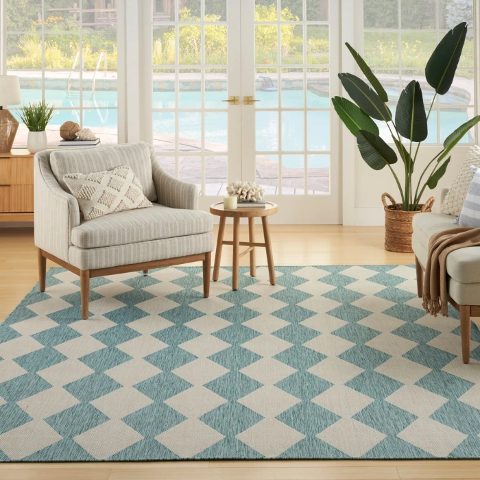 Nourison Positano Aqua POS04 6 ft. X 9 ft. Rect. Rug