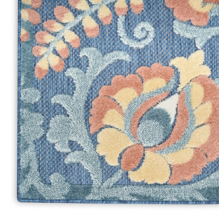 Nourison Aloha Blue Rose ALH17 5 ft. 3 in. X 7 ft. 5 in. Rect. Rug