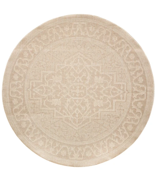 Nourison Tulum Cream TLM05 8 ft. X Round Rug