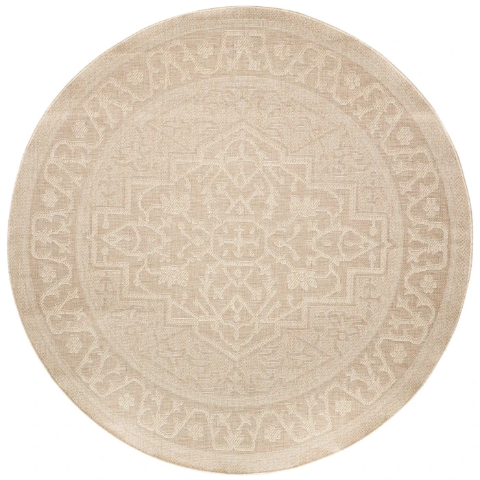 Nourison Tulum Cream TLM05 8 ft. X Round Rug