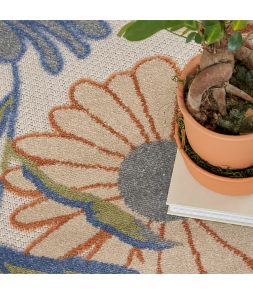 Nourison Aloha Beige Multicolor ALH33 3 ft. 6 in. X 5 ft. 6 in. Rect. Rug