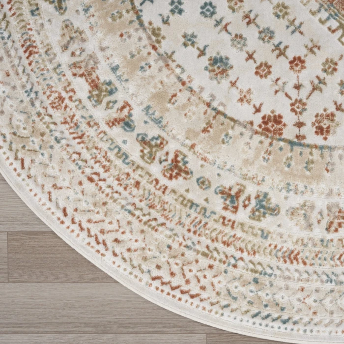 Nourison Thalia Beige Multicolor THL04 5ft.3in. x Round Rug