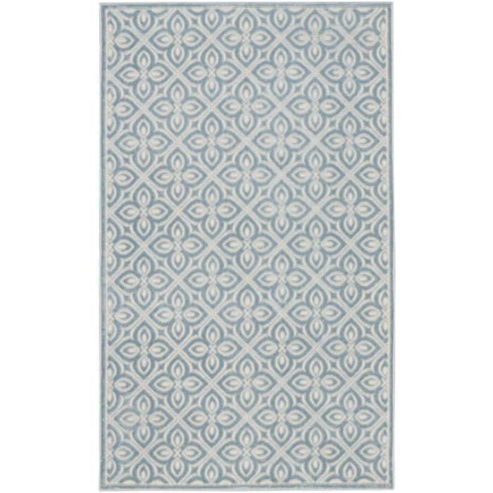 Nourison Home Washable Charm Blue WCH03 3ft. x 5ft. Rect. Rug