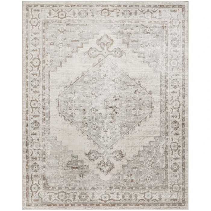 Nourison Astra Machine Washable Grey ASW11 7 ft. 10 in. x 10 ft. Rect. Rug
