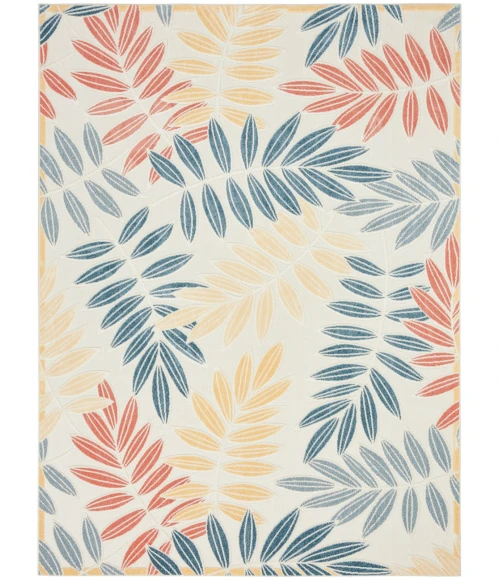 Nourison Aloha Ivory Blue ALH18 7 ft. 10 in. X 10 ft. 6 in. Rect. Rug