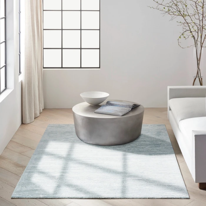 Calvin Klein CK010 Linear Light Blue LNR01 8 ft. Rect. Rug