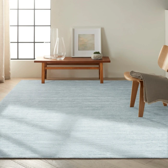 Calvin Klein CK010 Linear Light Blue LNR01 8 ft. Rect. Rug